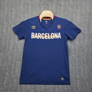 Umbro Barcelona Soccer Shirt Mens Small Blue Maroon Yellow FCB Jersey Tee Top
